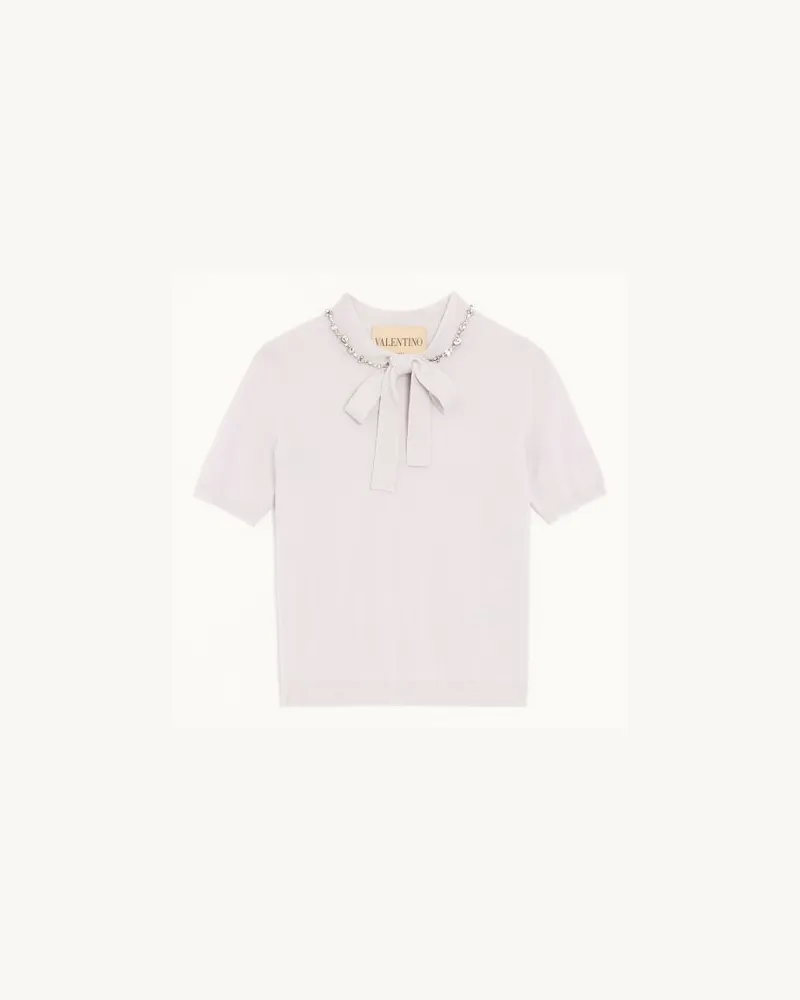 Valentino Garavani Maglia In Lana Ricamata Donna LILLA Lilla