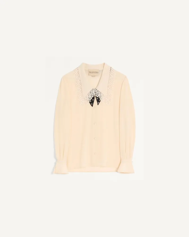 Valentino Garavani Camicia In Crepe De Chine Donna AVORIO Avorio
