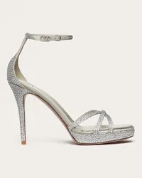 Valentino Garavani SANDALO CON PLATEAU GARAVANI EVENINGLAM CON CRISTALLI 120MM Donna CRYSTAL/GRIGIO Crystal