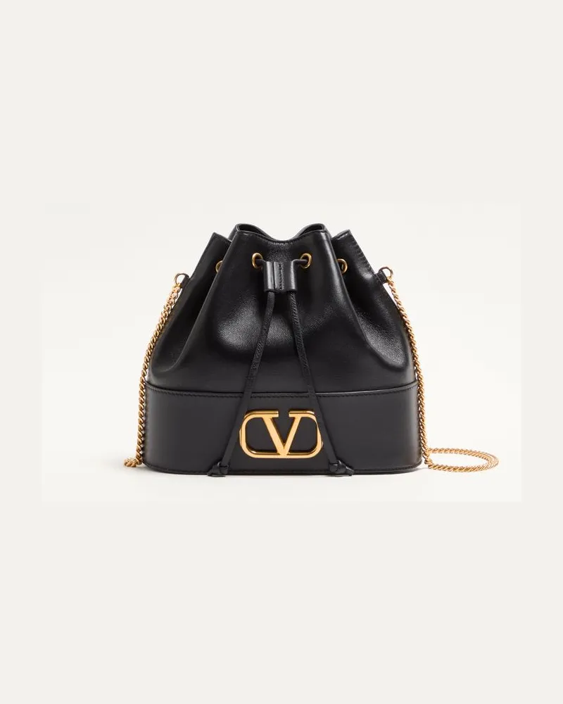 Valentino Garavani Mini Borsa A Secchiello VLogo Signature In Nappa Donna NERO Nero