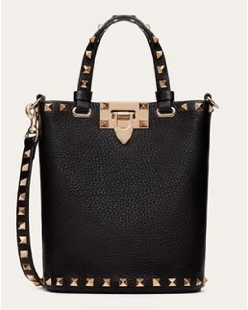 Valentino Garavani Pouch Con Tracolla Rockstud In Vitello Granato Donna NERO Nero