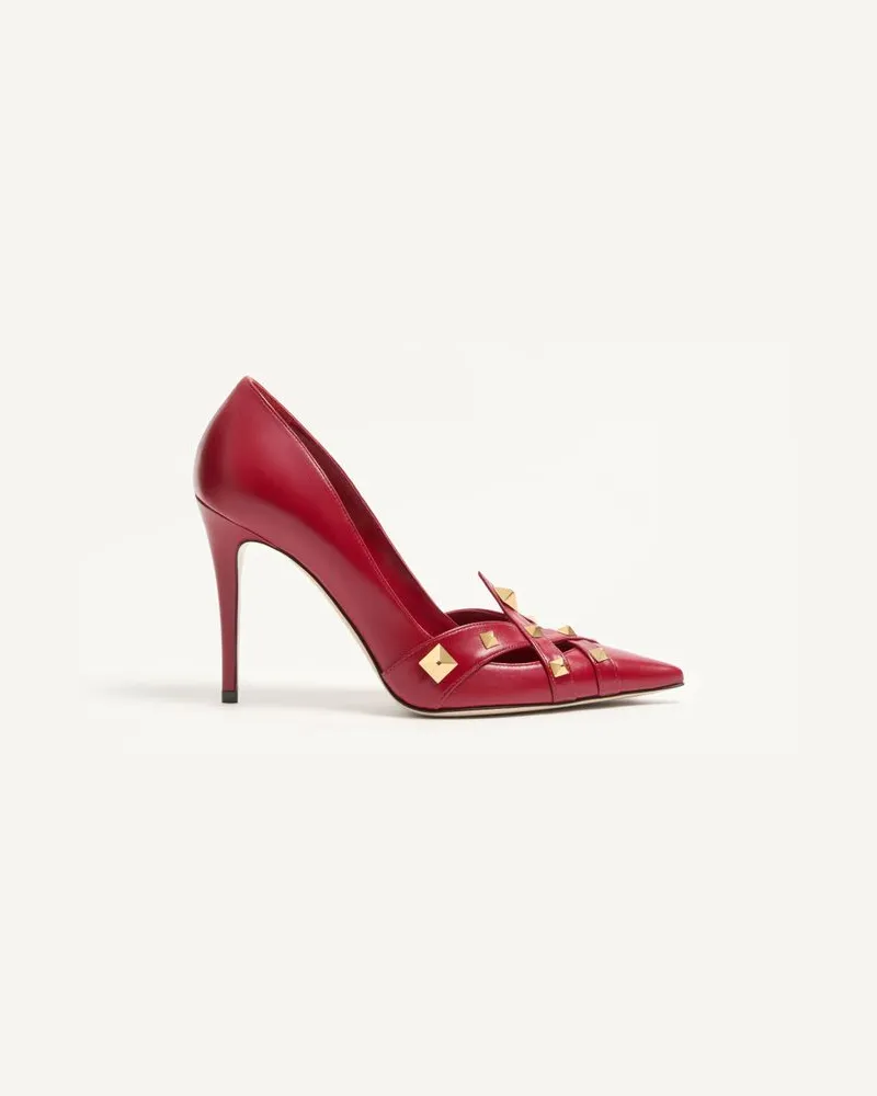 Valentino Garavani Décolleté Studdy In Capretto 100mm Donna ROSSO Rosso