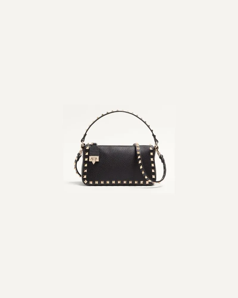 Valentino Garavani Borsa Piccola A Tracolla Rockstud In Vitello Granato Donna NERO UNI 
