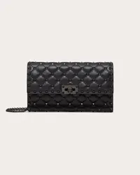 Valentino Garavani BORSA A TRACOLLA ROCKSTUD SPIKE IN NAPPA Donna NERO Nero