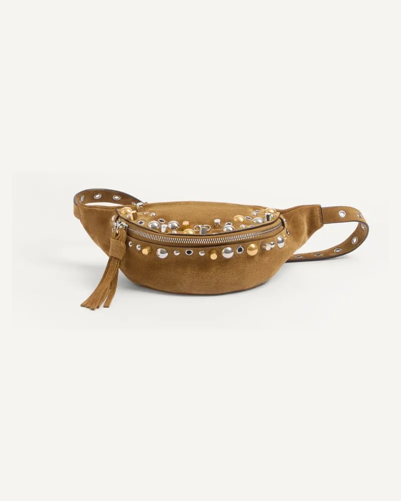 Valentino Garavani Marsupio Valentino Garavani Nellcôte In Suede Donna HAVANA BEIGE Havana