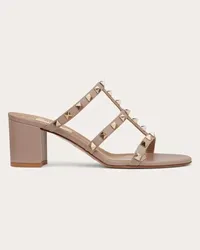 Valentino Garavani SANDALO SLIDER ROCKSTUD IN VITELLO 60MM Donna POUDRE Poudre