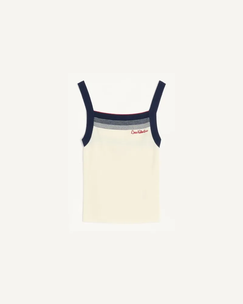 Valentino Garavani Top In Lana Donna BETULLA/NAVY Betulla