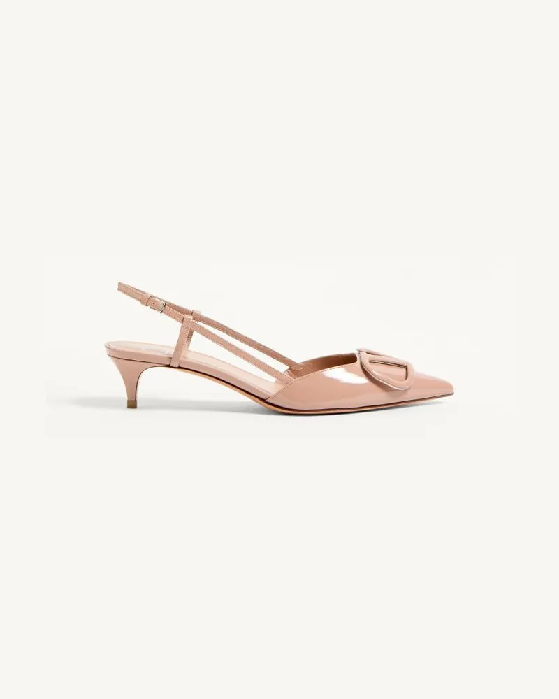Valentino Garavani Décolleté Slingback VLogo Signature In Vernice 40Mm Donna ROSE CANNELLE Rose