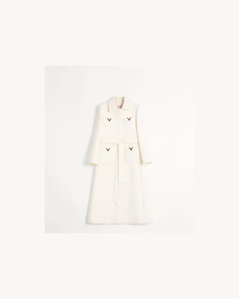 Valentino Garavani Cappotto In Drill Double Donna AVORIO 48 