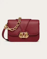 Valentino Garavani BORSA PICCOLA A SPALLA VLOGO O'CLOCK IN NAPPA CON CATENA Donna ROSSO SCURO Rosso