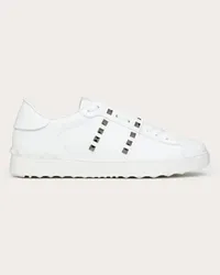 Valentino Garavani SNEAKER ROCKSTUD UNTITLED IN VITELLO Uomo BIANCO Bianco