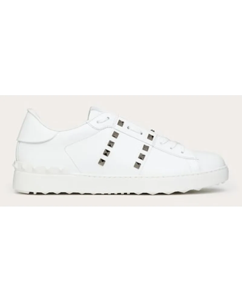 Valentino Garavani SNEAKER ROCKSTUD UNTITLED IN VITELLO Uomo BIANCO Bianco