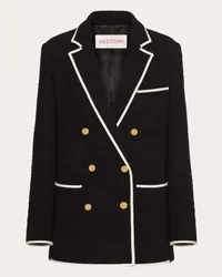 Valentino Garavani BLAZER IN LIGHT WOOL TWEED Donna NERO/AVORIO Nero