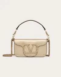 Valentino Garavani BORSA PICCOLA A SPALLA GARAVANI GARAVANI LOCÒ IN KARUNG METALLIZZATO Donna PLATINO/BEIGE/CRYSTAL GOLD Platino