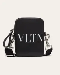 Valentino Garavani BORSA A TRACOLLA PICCOLA VLTN IN PELLE Uomo NERO/BIANCO Nero