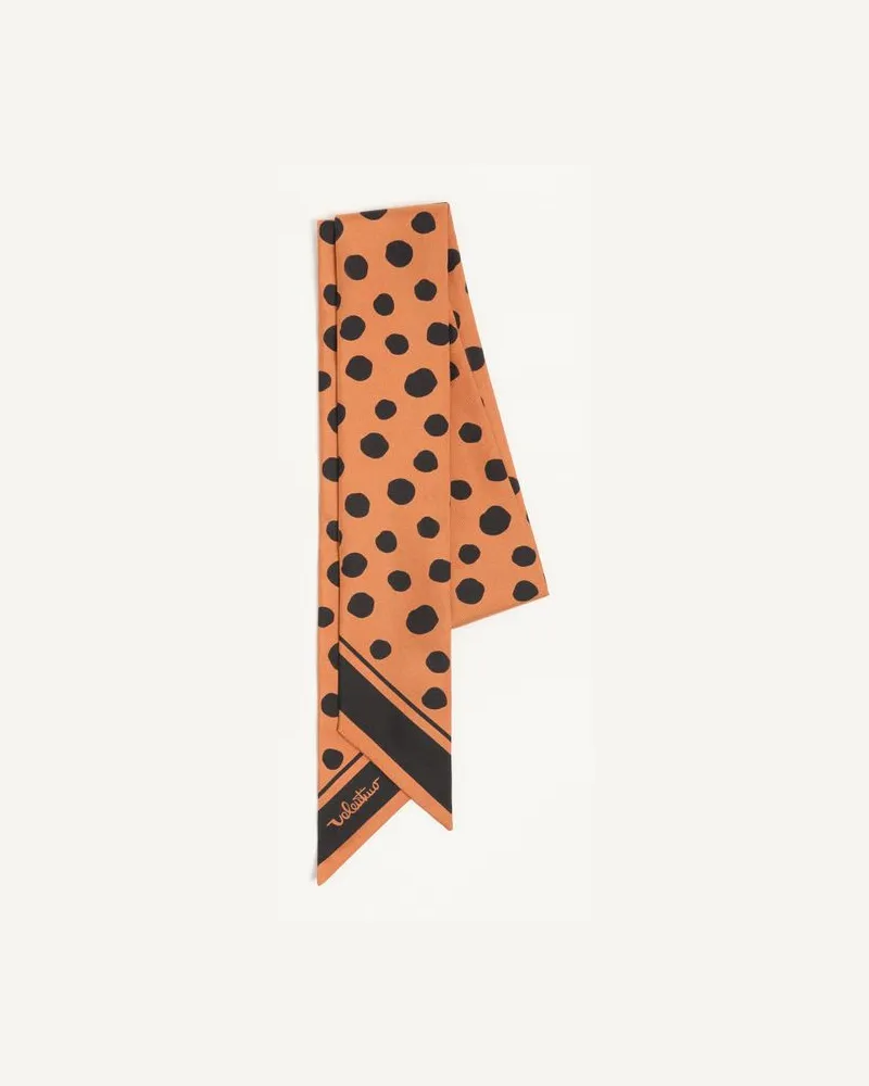 Valentino Garavani Scarf Bandeau Pois Dalmata in seta Donna MARRONE/NERO Marrone