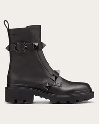 Valentino Garavani COMBAT BOOT ROMAN STUD IN VITELLO E BORCHIE IN TONO 40MM Donna NERO Nero