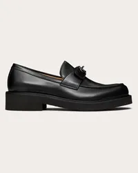 Valentino Garavani MOCASSINO VLOGO LOCKER IN VITELLO Uomo NERO Nero