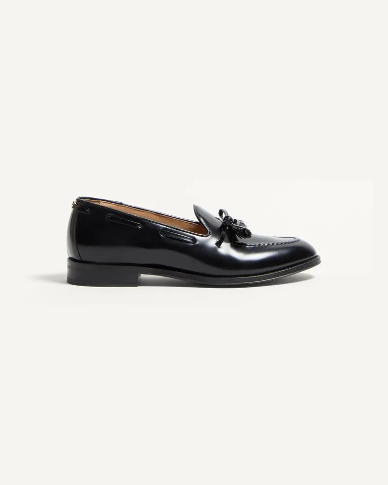 Valentino Garavani Mocassino Bowshire In Vitello Lucido Uomo NERO Nero