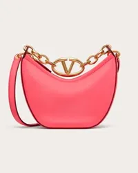 Valentino Garavani MINI HOBO VLOGO MOON BAG IN NAPPA CON CATENA Donna CAMELIA Camelia