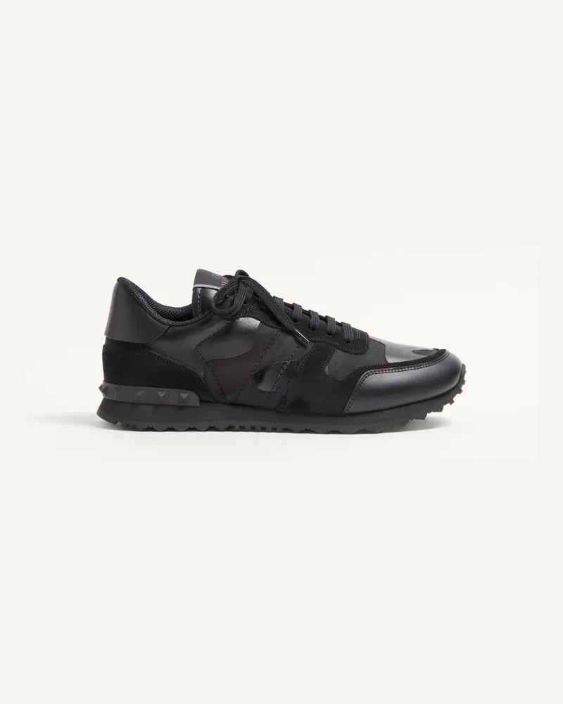 Valentino Garavani Sneaker Rockrunner Camouflage Noir Uomo NERO/NERO Nero