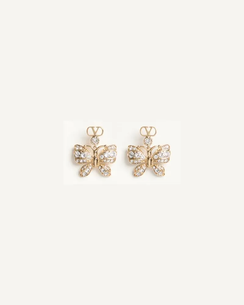 Valentino Garavani Orecchini Flutterby in Metallo e Cristalli Swarovski Donna PLATINO/CRYSTAL Platino