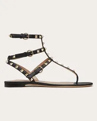 Valentino Garavani SANDALO INFRADITO ROCKSTUD IN VITELLO Donna NERO Nero