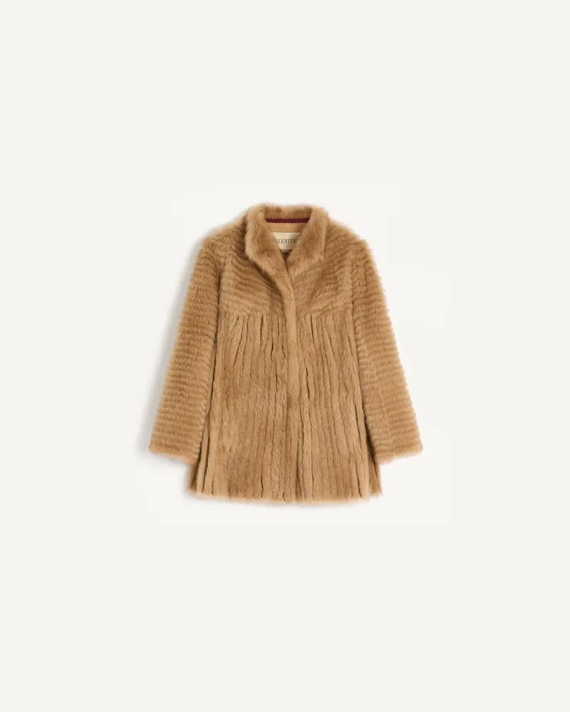 Valentino Garavani Cappotto In Shearling Donna MIELE Miele