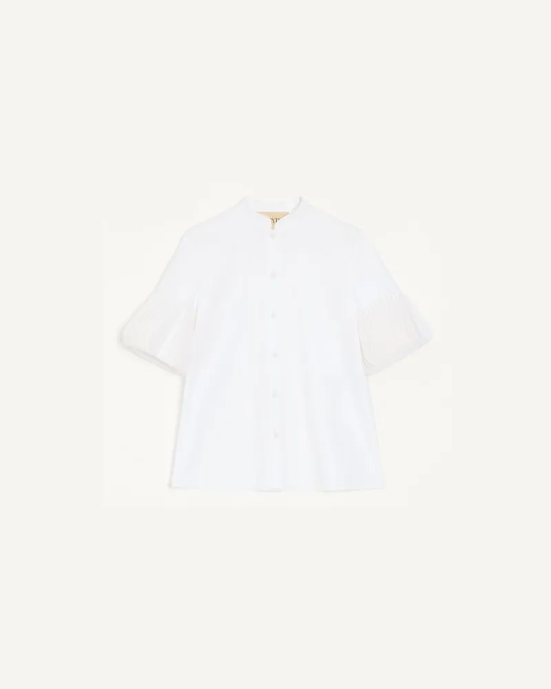 Valentino Garavani Camicia in Cotton Popeline Ricamata Donna BIANCO Bianco