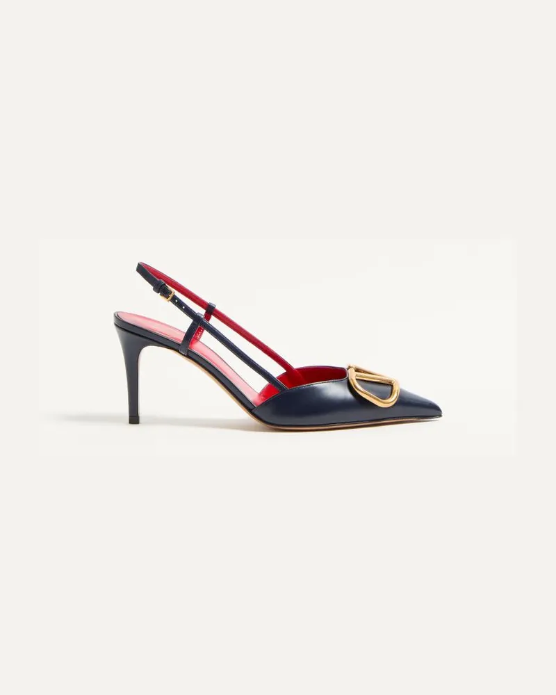 Valentino Garavani Décolleté Slingback Vlogo Signature In Vitello 80Mm Donna NERO Nero