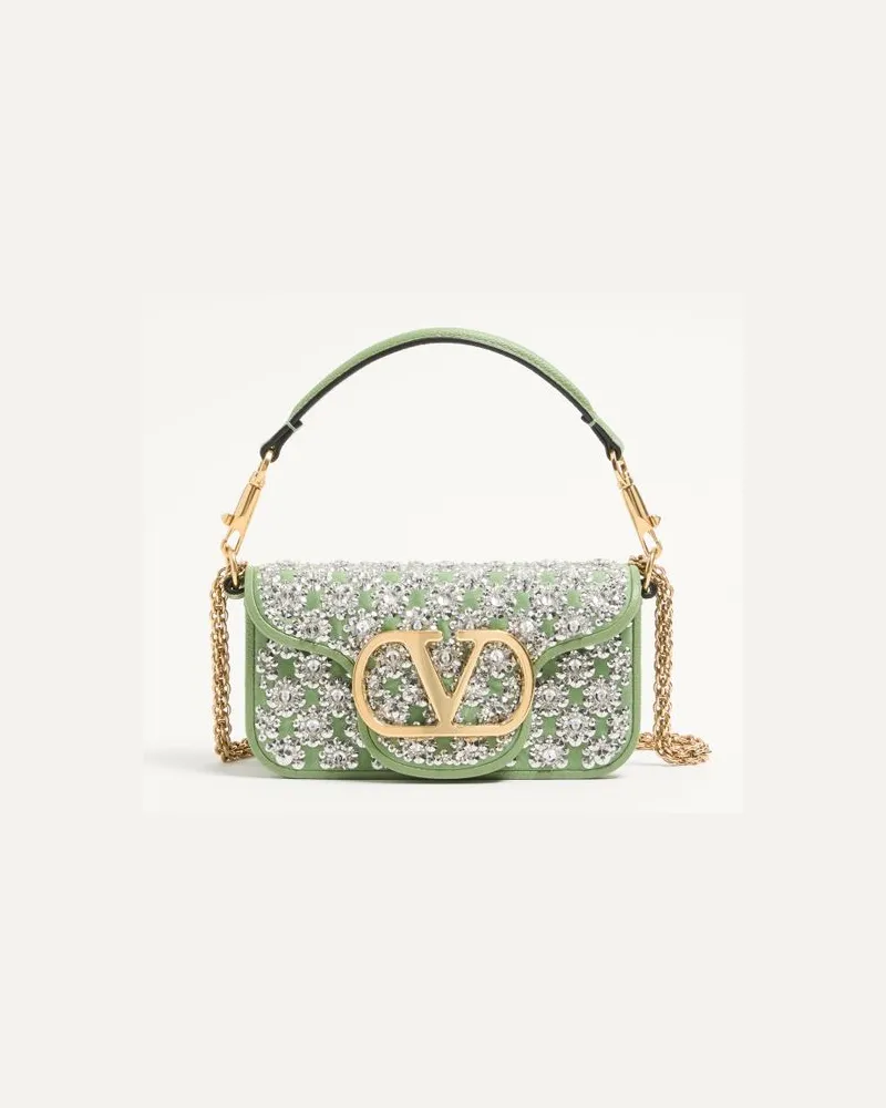 Valentino Garavani Borsa Piccola A Spalla Valentino Garavani Locò Ricamata Donna MENTA/CRYSTAL Menta