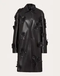 Valentino Garavani CAPPOTTO IN NAPPA RICAMATO Donna NERO Nero