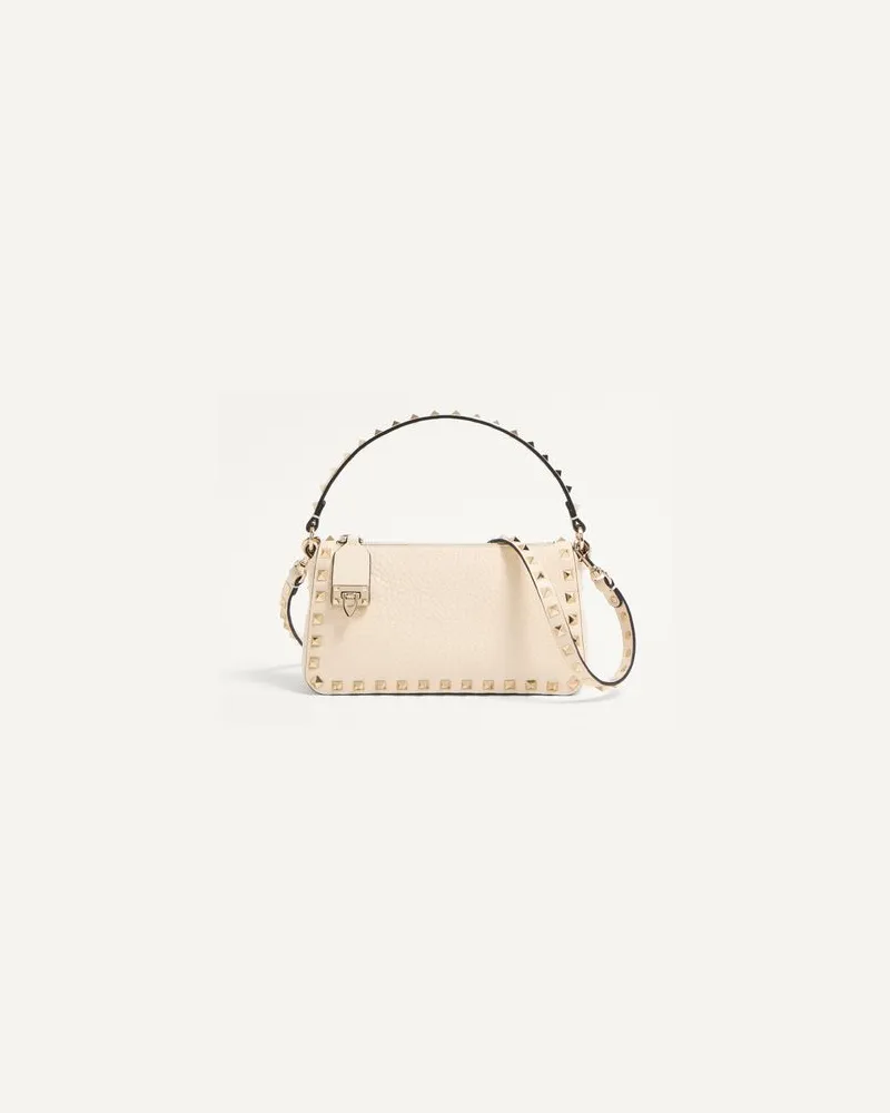 Valentino Garavani Borsa Piccola A Tracolla Rockstud In Vitello Granato Donna LIGHT IVORY UNI 