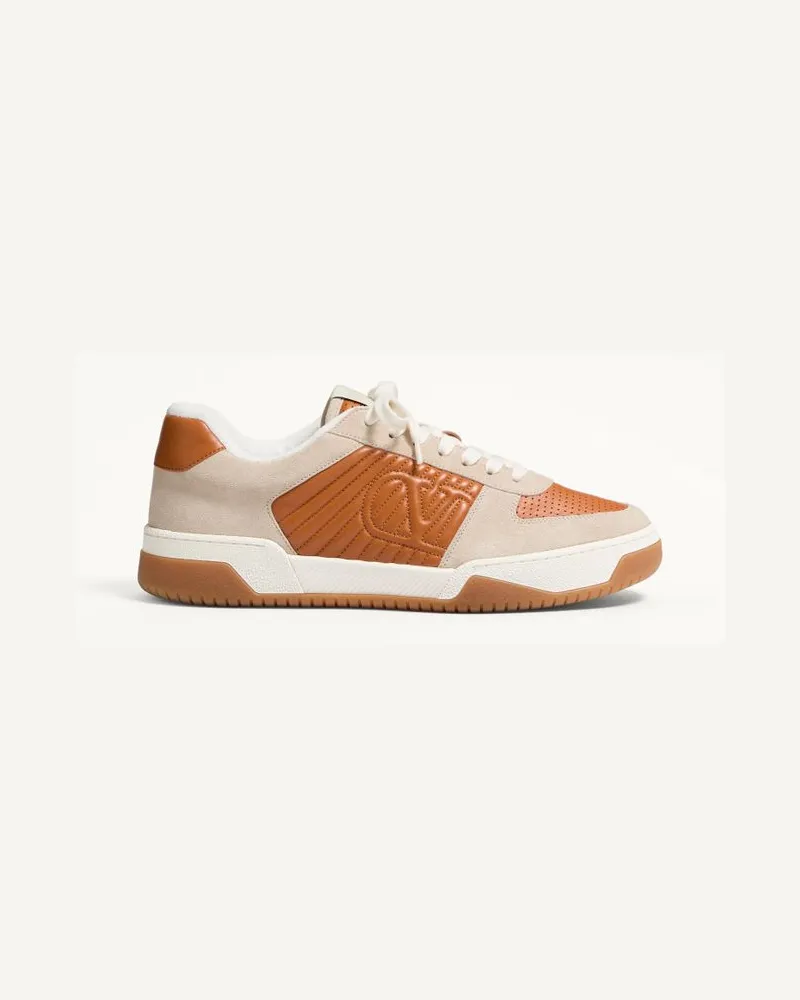 Valentino Garavani Sneaker Sparry In Crosta E Nappa Uomo BEIGE Beige