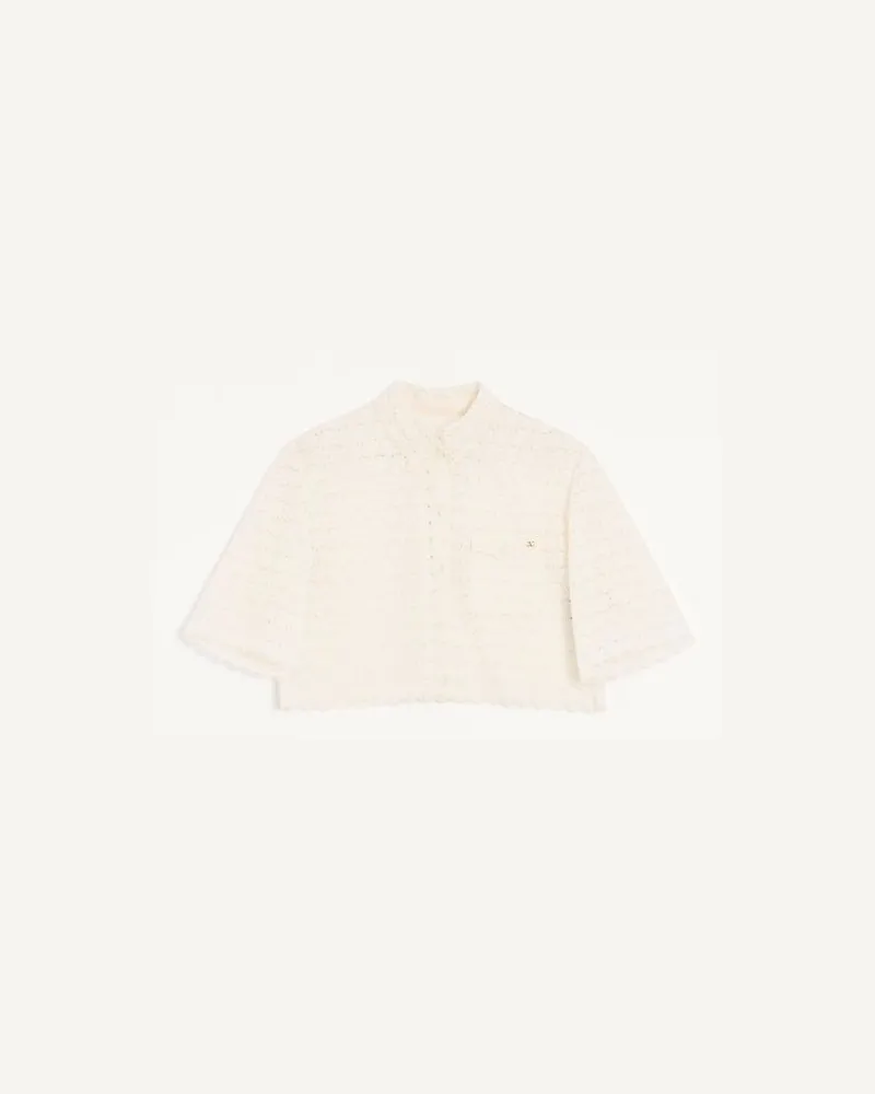 Valentino Garavani Camicia In Micro Cotton Fleurs A Jour Donna LATTE Latte