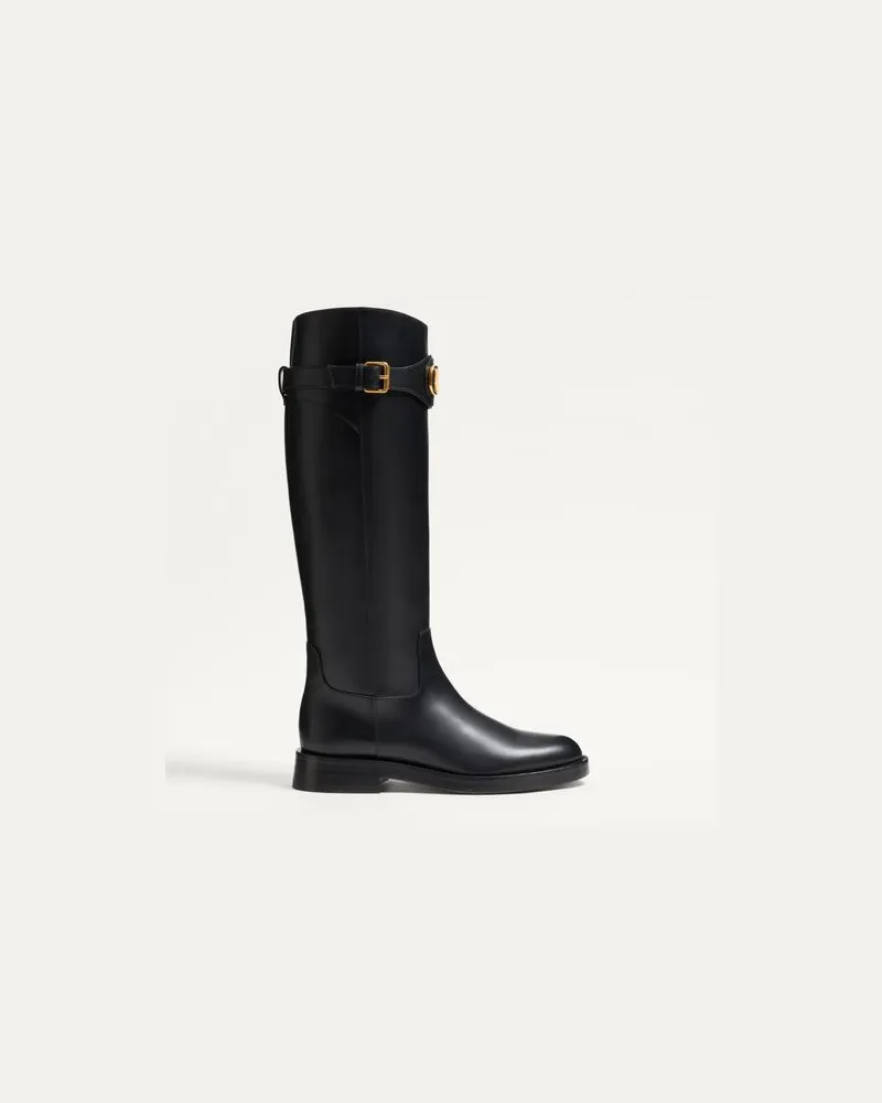 Valentino Garavani Stivale Vlogo Signature In Vitello 30Mm Donna NERO 39 