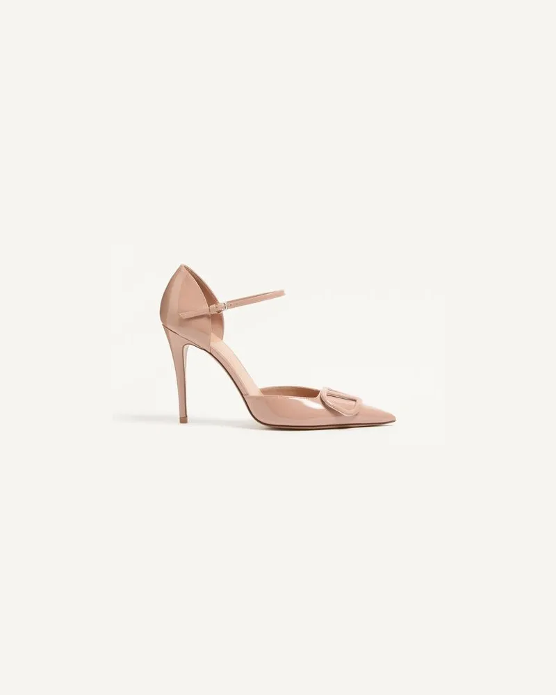 Valentino Garavani Décolleté D'Orsay Vlogo Signature In Vernice 100Mm Donna ROSE CANNELLE Rose