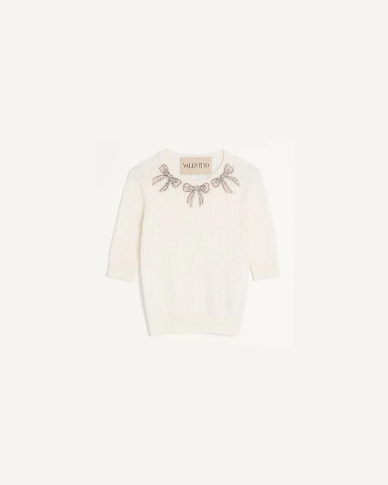 Valentino Garavani Top In Cotone Ricamato Donna AVORIO Avorio