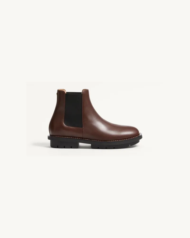 Valentino Garavani Stivaletto Urbie In Vitello Uomo BARK BROWN Bark