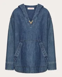 Valentino Garavani KAFTANO IN CHAMBRAY DENIM Donna DENIM Denim