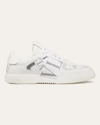 Valentino Garavani SNEAKER LOW-TOP VL7N IN VITELLO E NASTRI Uomo BIANCO/GRIGIO Bianco