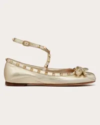 Valentino Garavani BALLERINA ROCKSTUD IN NAPPA LAMINATA Donna PLATINO Platino