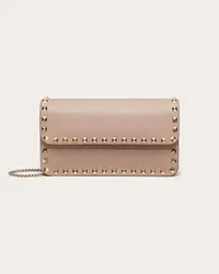 Valentino Garavani POUCH CON CATENA ROCKSTUD IN VITELLO GRANATO Donna POUDRE Poudre