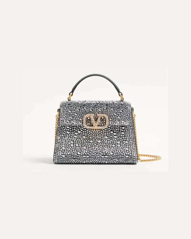 Valentino Garavani Borsa A Mano Mini Valentino Garavani Vsling Con Strass E Logo Gioiello Donna CRYSTAL Crystal