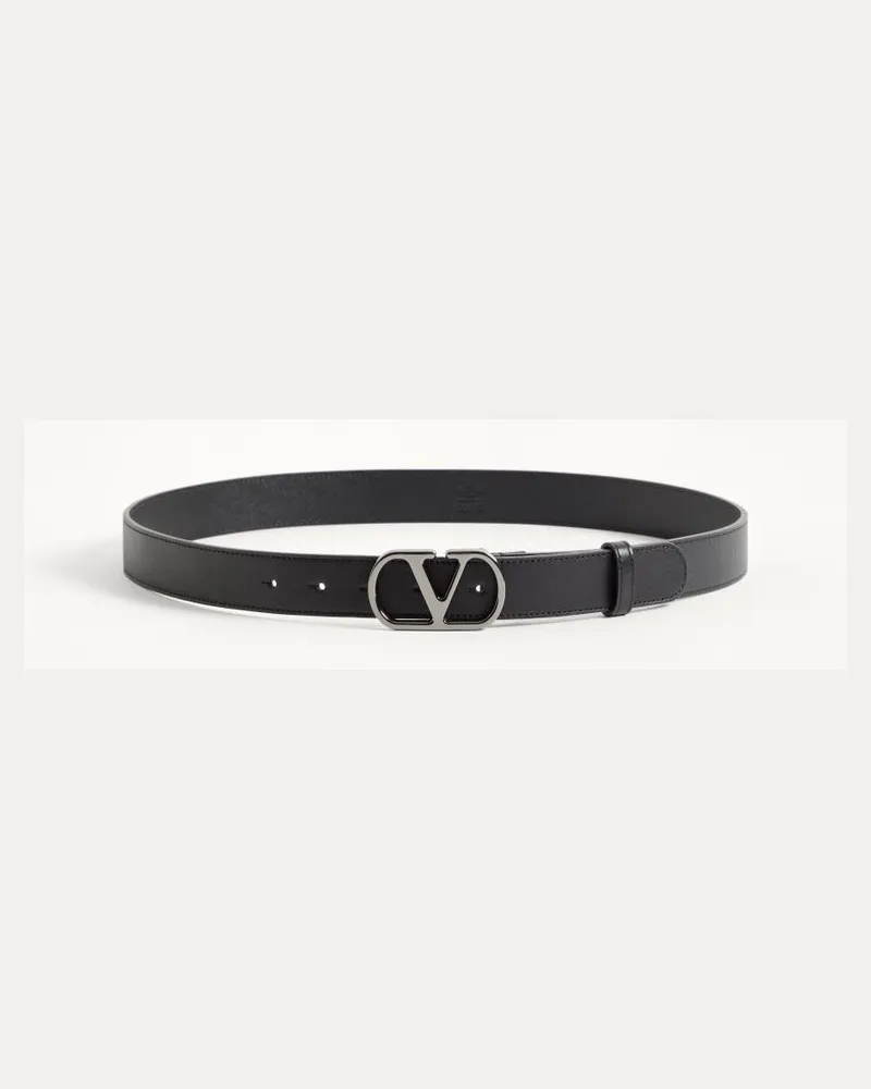 Valentino Garavani Cintura VLogo Signature In Vitello Lucido 30 mm Uomo NERO Nero