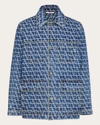 Valentino Garavani GIACCA IN DENIM CON MOTIVO TOILE ICONOGRAPHE Uomo DENIM Denim