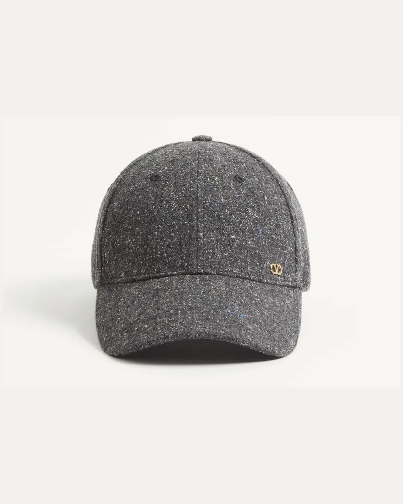Valentino Garavani Baseball Cap Valentino Garavani VLogo Signature In Lana Uomo GRIGIO Grigio