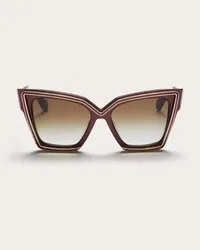 Valentino Garavani V - GRACE OCCHIALE CAT-EYE OVERSIZE IN ACETATO CON DETTAGLI IN TITANIO Donna BORDEAUX Bordeaux