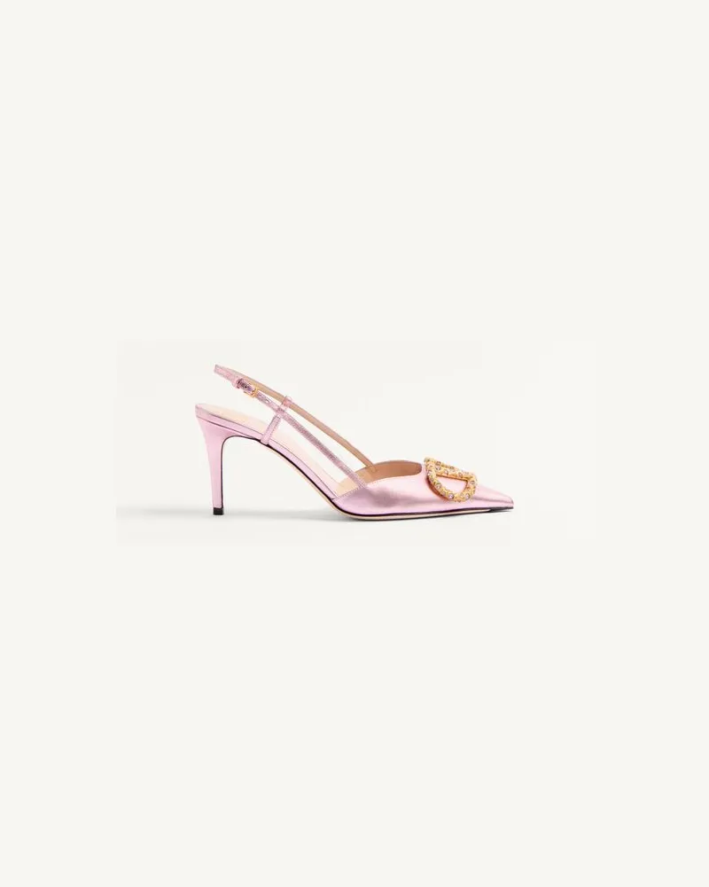 Valentino Garavani Décolleté Slingback Vlogo Signature In Nappa Laminata 80Mm Donna GIACINTO/VIOLET Giacinto