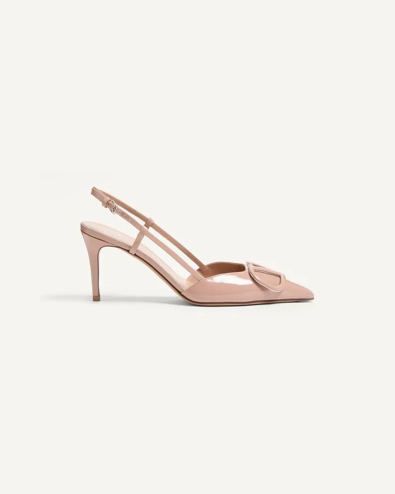 Valentino Garavani Décolleté Slingback VLogo Signature In Vernice 80Mm Donna ROSE CANNELLE Rose